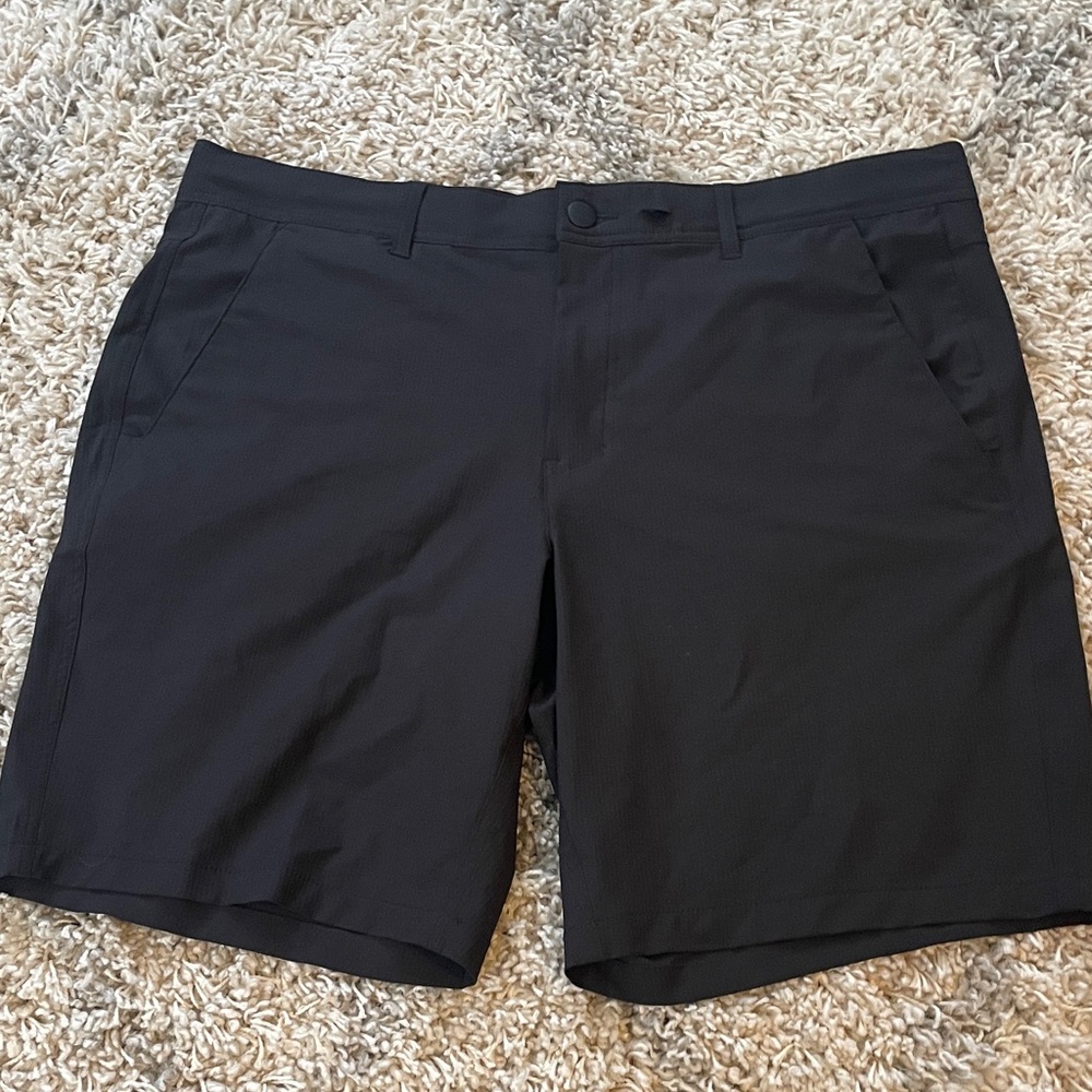George Men's Black Flat Front‎ Shorts